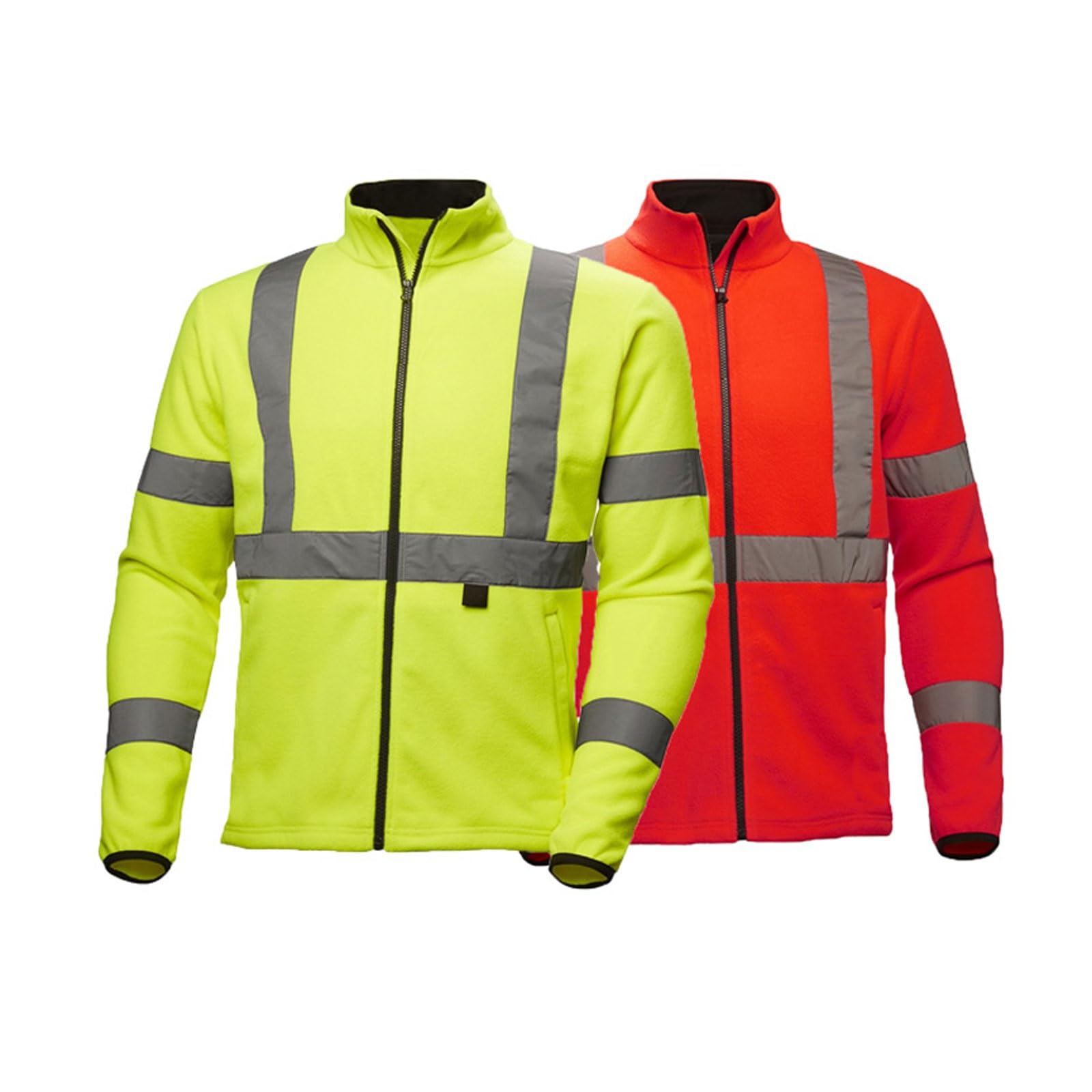 Camisa reflectante de alta visibilidad con bolsillo y cremallera, suéter de trabajo de polar for hombre, chaqueta de seguridad. chaleco reflectante