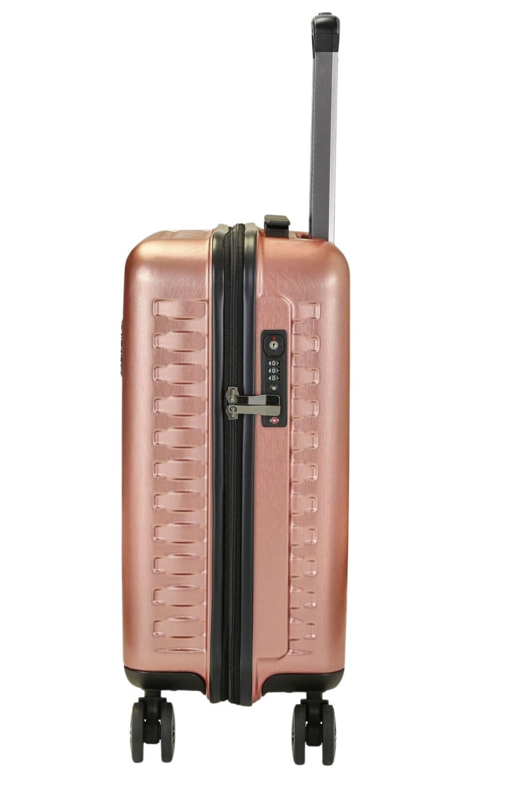 Infinity Leather Twarda skorupa szara walizka zestaw 8 kółek walizka na kółkach torba podróżna na wakacje, różowy, Large Cabin 21"