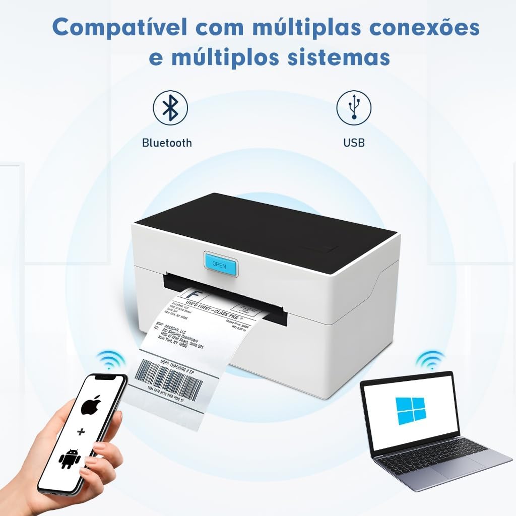 Impressora térmica Bluetooth para operação de expedição