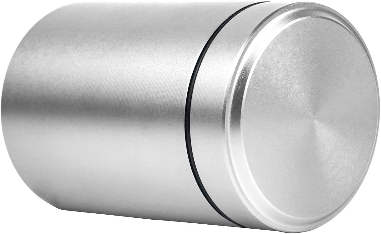 Airtight Stash Jar Smell Proof Durable Multi-Use Portable Metal Herb Jar Container. Waterproof Aluminum Screw-top Lid Lock Odor (Sliver)