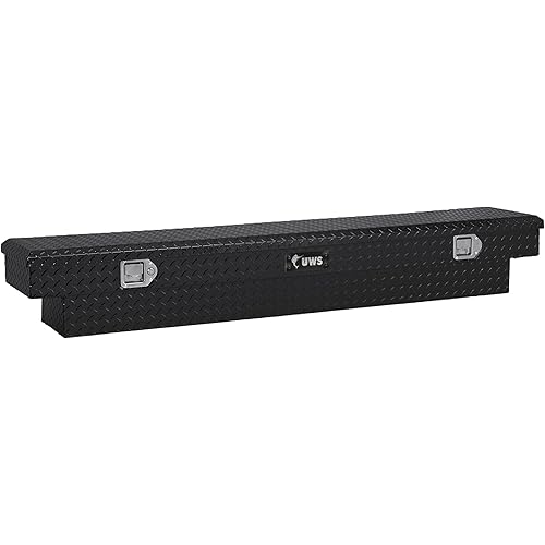 UWS TBS-63-SL-BLK Black Single Lid Slim Line Aluminum Toolbox with Beveled Insulated Lid
