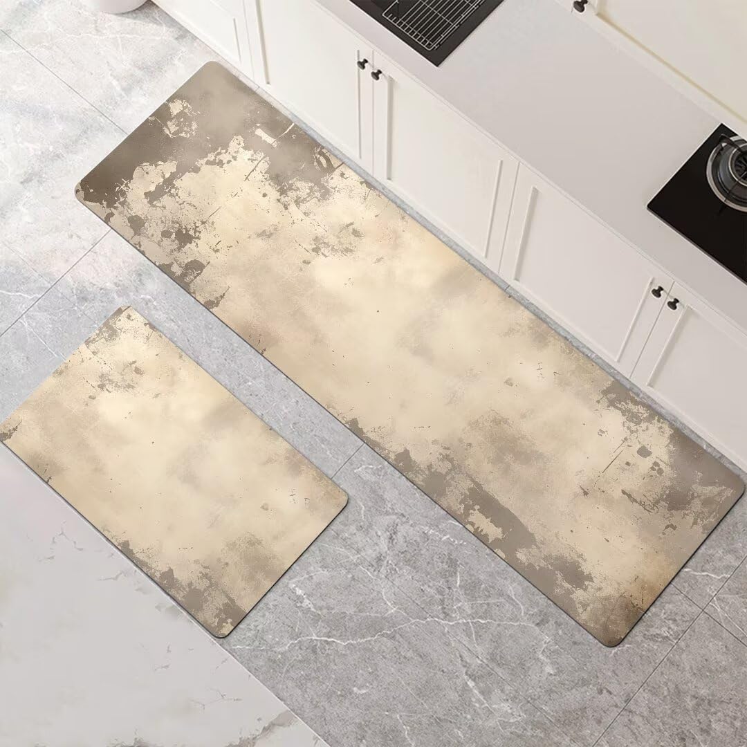 Juego de alfombras de cocina de 2 piezas en estilo natural y alta absorción
