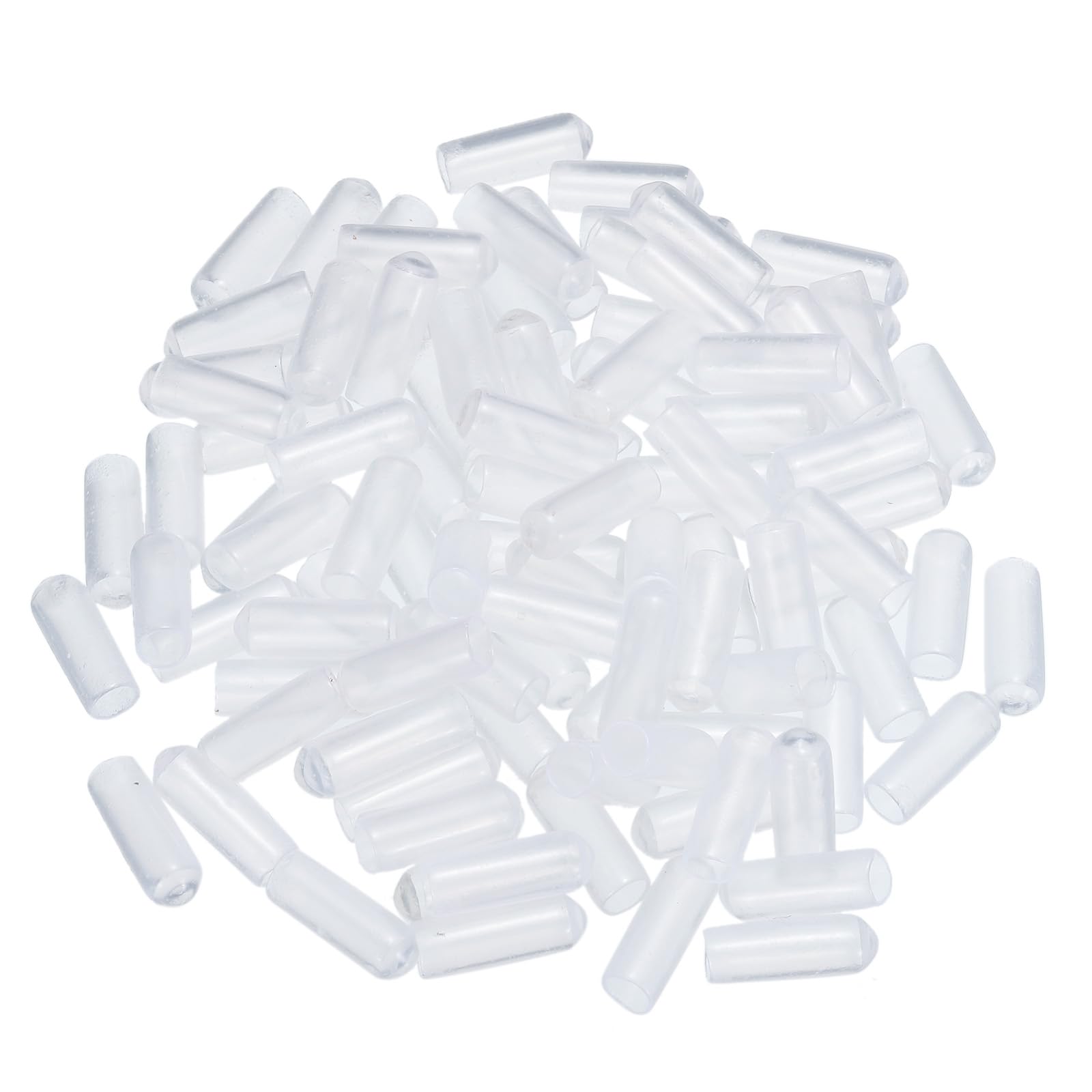 uxcell 100pcs Rubber End Caps 6mm(1/4") ID Vinyl PVC Round Tube Bolt Cap Cover Screw Thread Protectors Clear