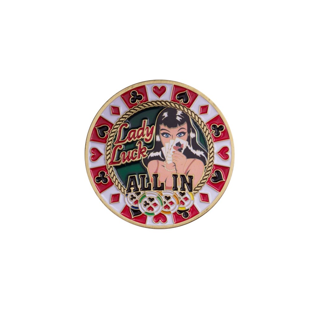 Coins For Anything, Inc Texas Hold 'Em Lady Luck Card Guard Coin