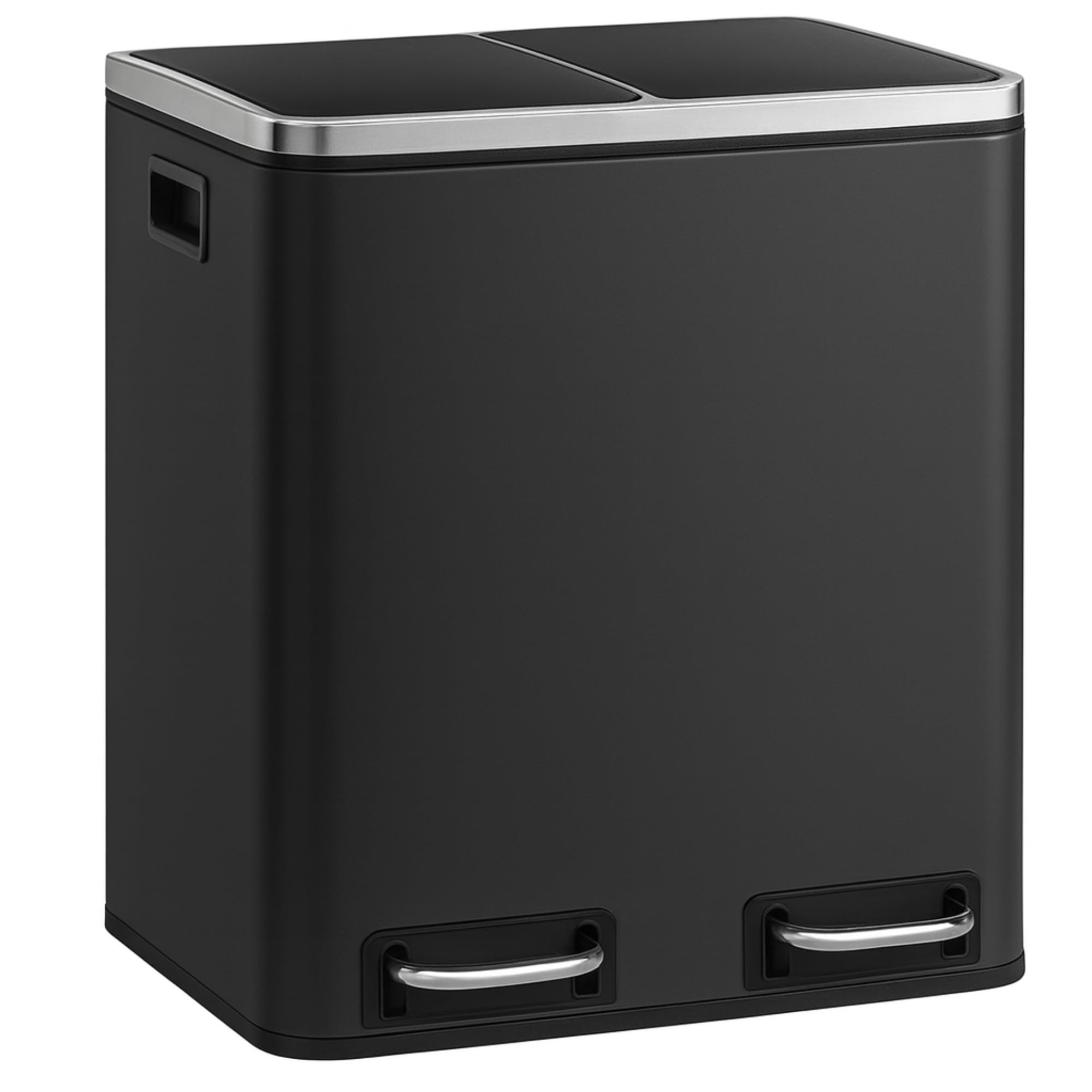 casa pura Pattumiera con 2 Scomparti – 2 x 15 Litri, Secchio Interno Rimovibile con Manico, Coperchio con Chiusura silenziatore, Sistema di Raccolta dei rifiuti, pattumiera per Cucina e Ufficio