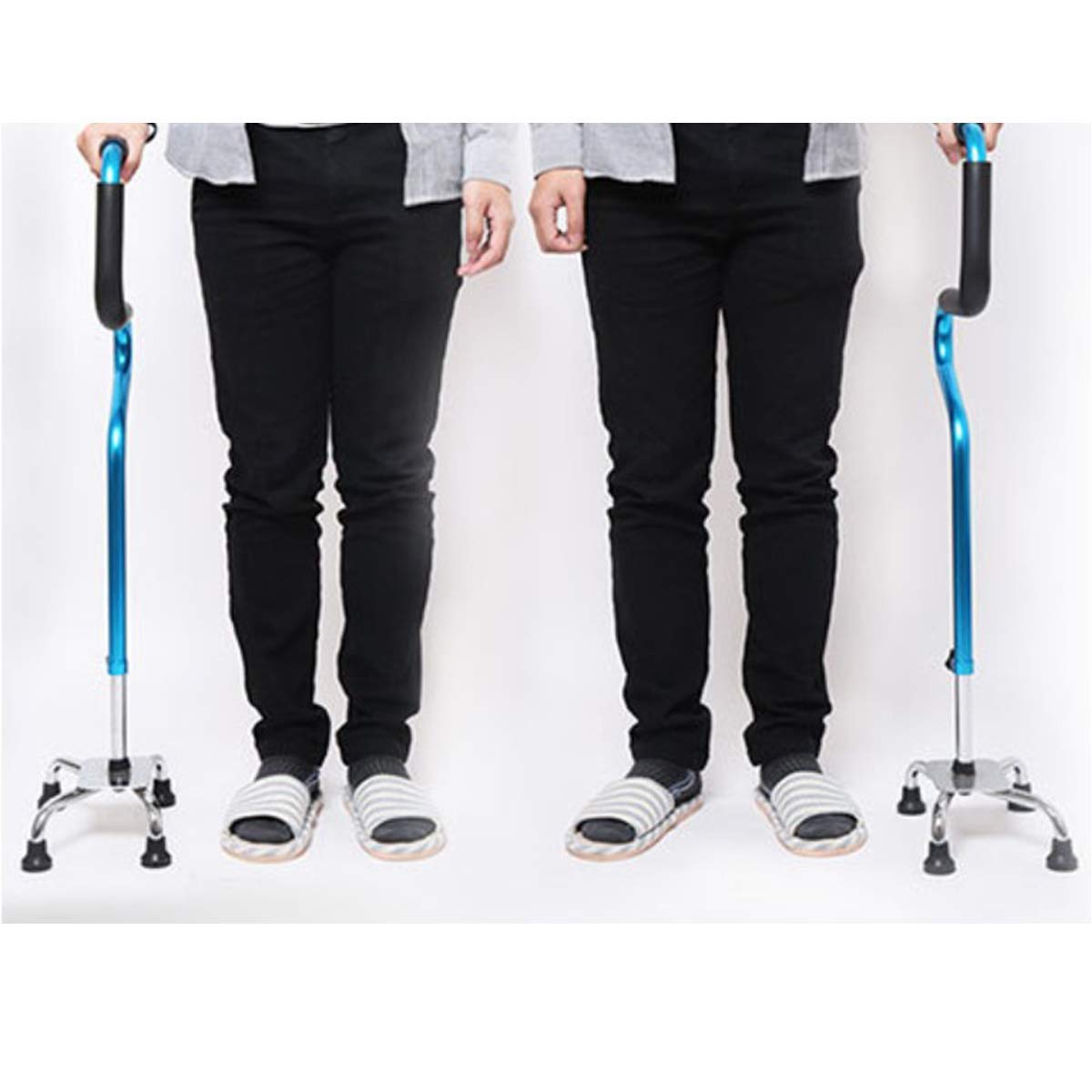 Bastone da passeggio/bastone, assistito per alzarsi a quattro zampe regolabile 78-95,5 cm impugnatura morbida leggera per anziani/donne/uomini lega di alluminio 1,2 kg carico 130 kg, stampelle Times