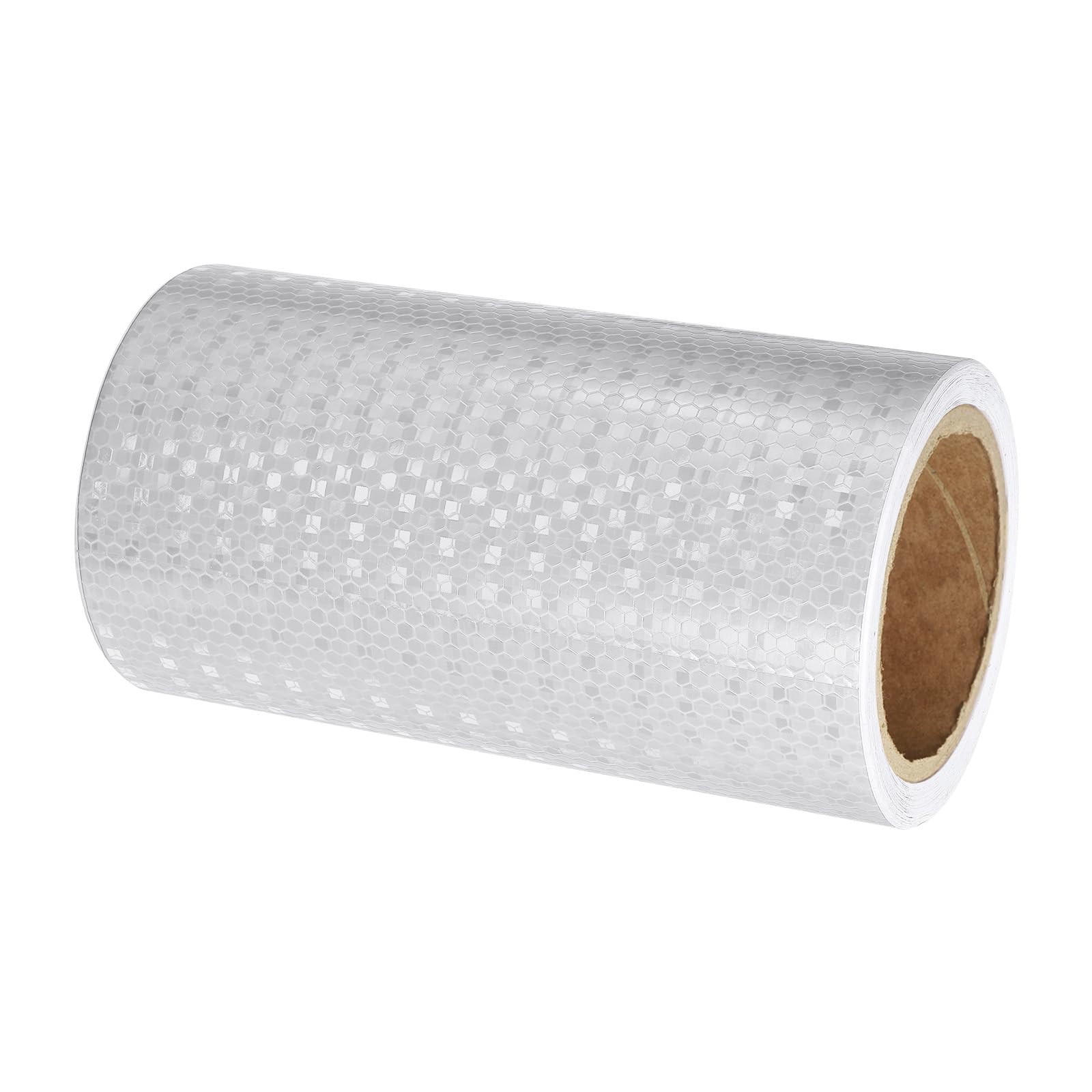 PATIKIL Cinta Reflectante Adhesiva, 20cm x 10m PVC Cinta de Advertencia de Seguridad de Alta Visibilidad Impermeable para Nocturna Camiones Coches Ropa, Blanco