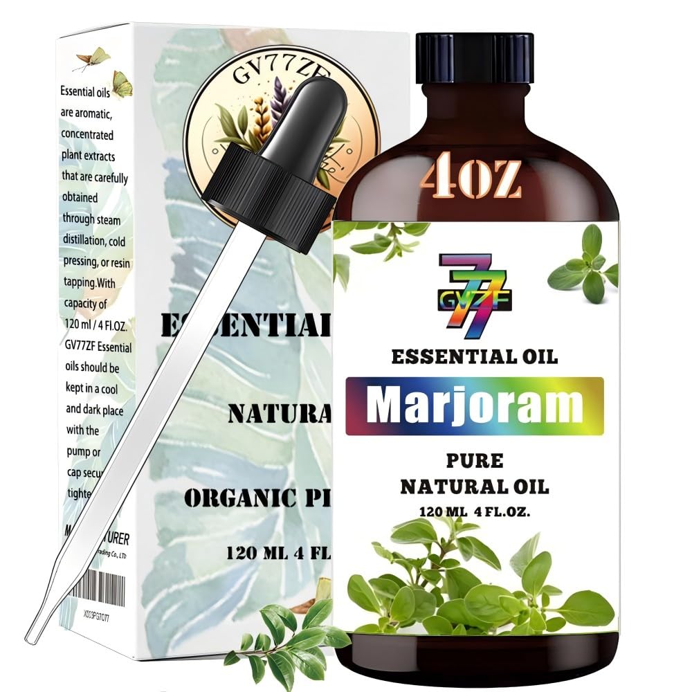 Marjoram Essential Oil (4 oz / 120 ml) – Marjoram Oils for diffusers, humidifiers, Home Baths, Cleaning Products, Yoga, DIY Soaps and DIY Scented Candles