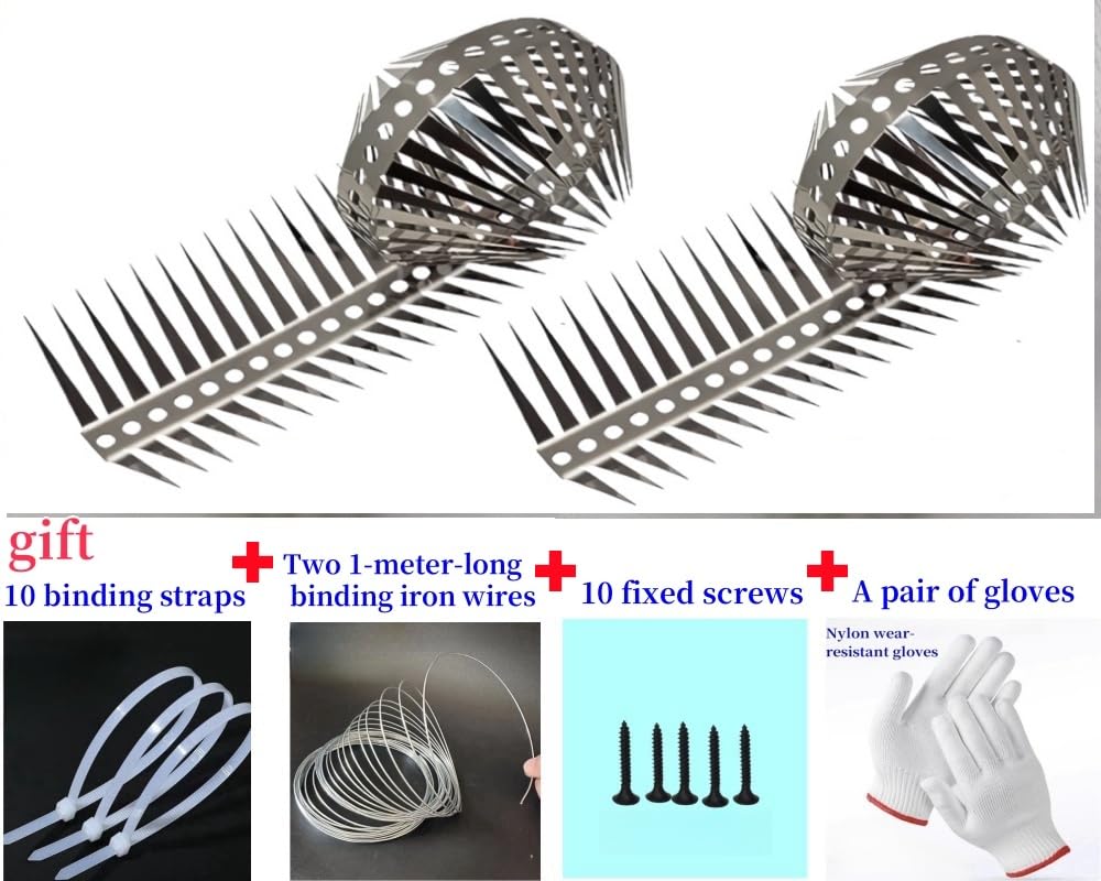2PCS Anti Animal Climbing Thorns Bird Spikes Squirrel Baffle Squirrel baffles for Bird feeders Squirrel Repellent Pigeon Deterrent Bird nest Preventer Repel Squirrels (M: Thorn Length 3cm) - Image 2