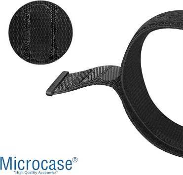 Microcase 44-46 mm Akıllı Saatler için 22 mm Cırtlı Kumaş Kordon Kayış - KY18 (Mavi)