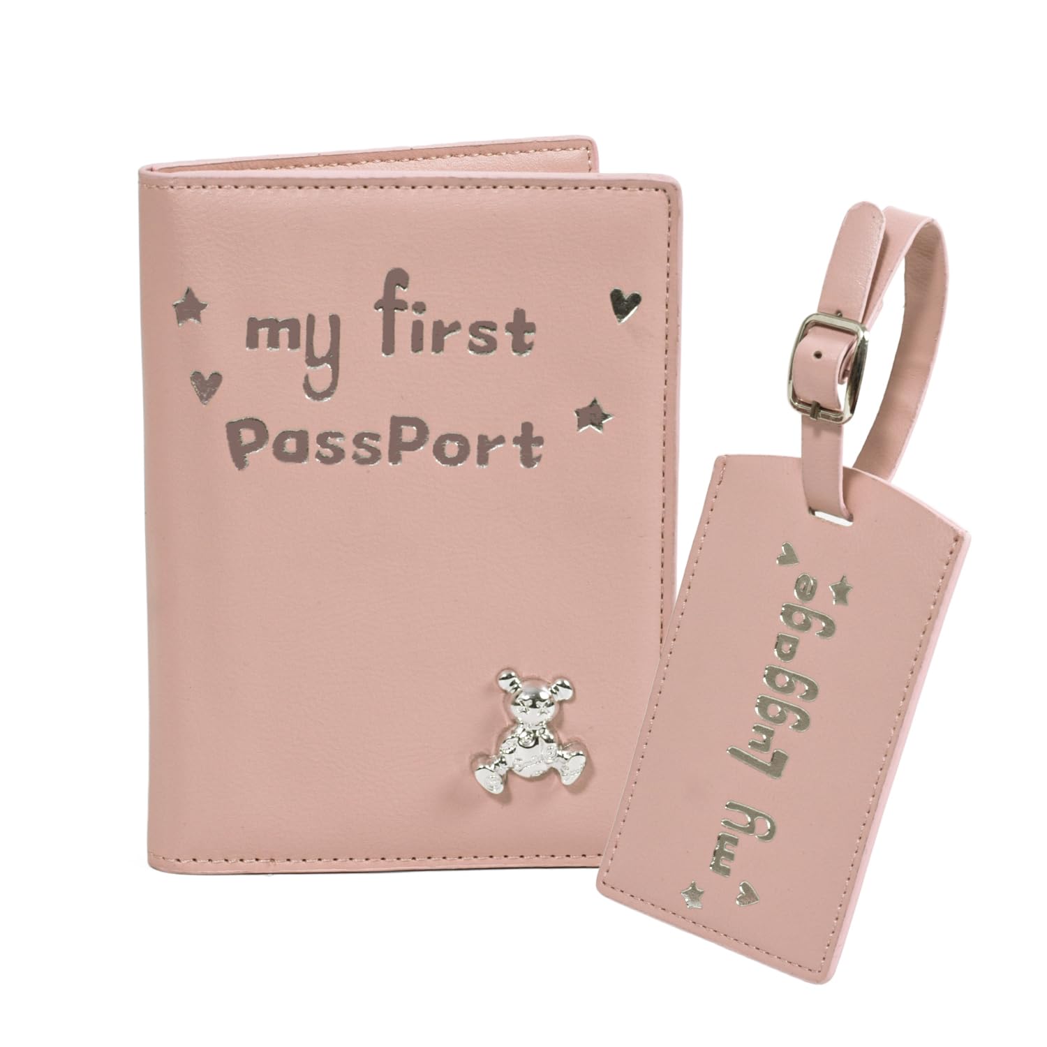 Baby Passport Cover with Travel Luggage Tag, My First Passport Holder With Bear for Girls Boys, Cute Pink Kids Airplane Travle Essentials Accessories Trip Favor Gifts-image-35
