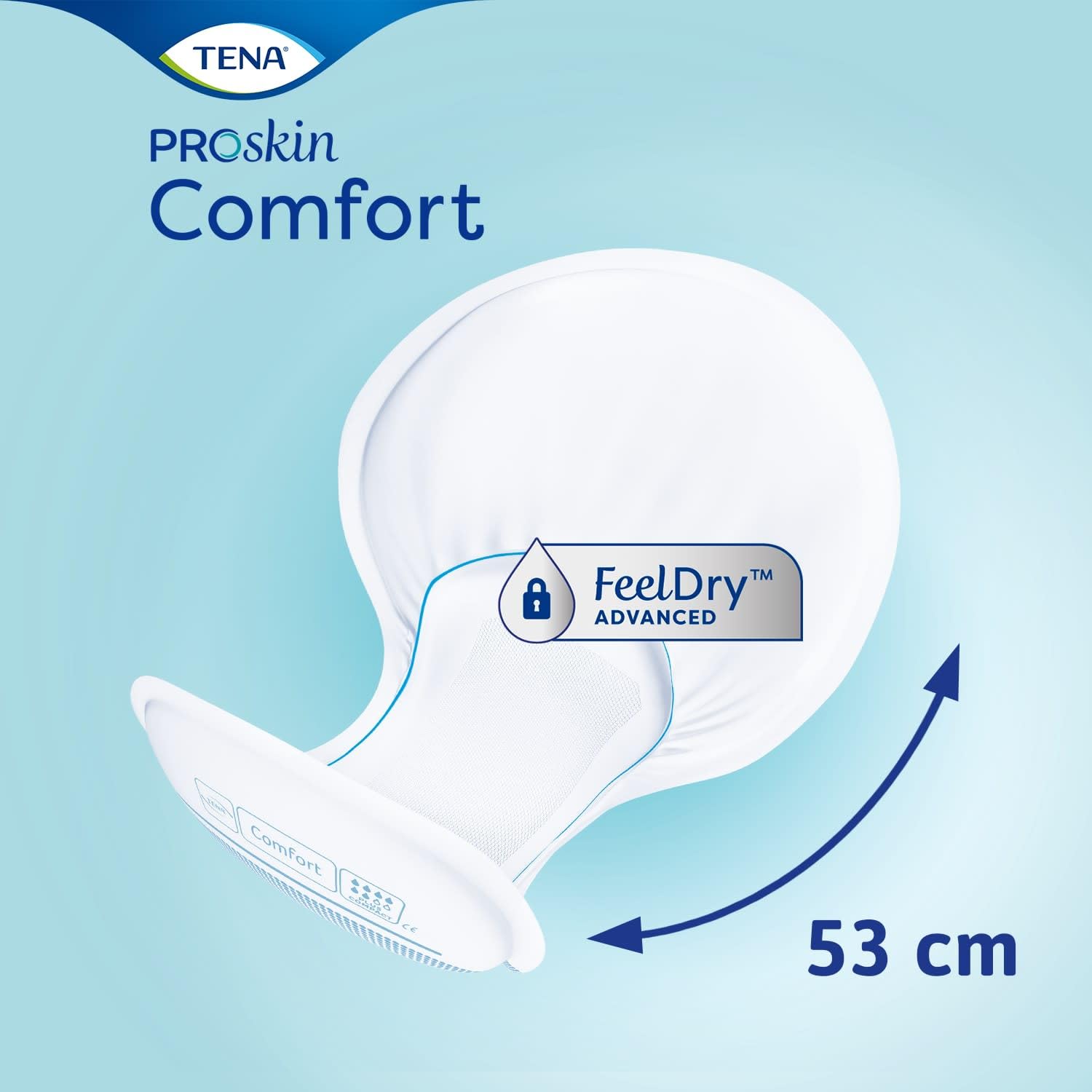 Tena ProSkin Comfort Pads Plus, 2 Packungen mit je 46 Stück.