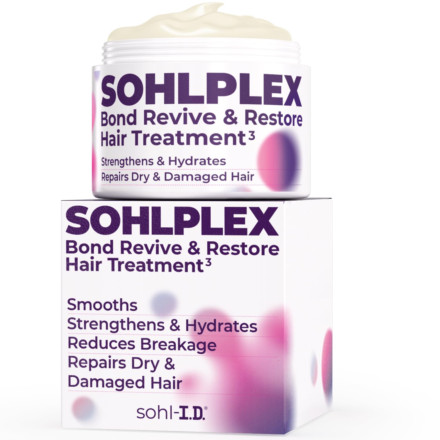 sohl-I.D. Hair Mask for Dry & Damaged Hair – Deep Conditioning Repair Treatment to Restore Smoothness & Shine – Moisturizing Hair Mask with Vitamins B3, B5, B7, C & E – Vegan & Cruelty-Free 6.76 fl oz
