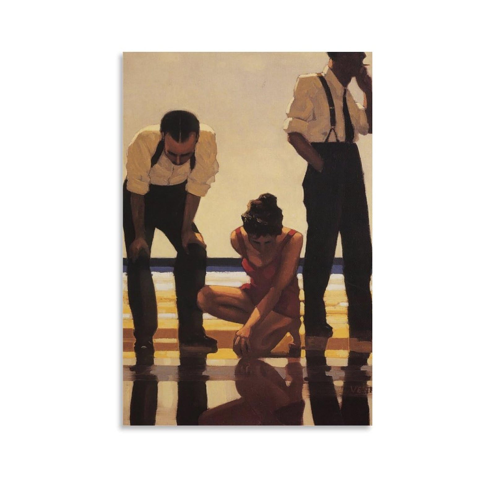Narcissistic Bathers Contemporary by Jack Vettriano Wall Art Prints Poster23 Wall Art Bedroom Prints Home Decor Hanging Picture Canvas Painting 24x36inch(60x90cm) — image 1