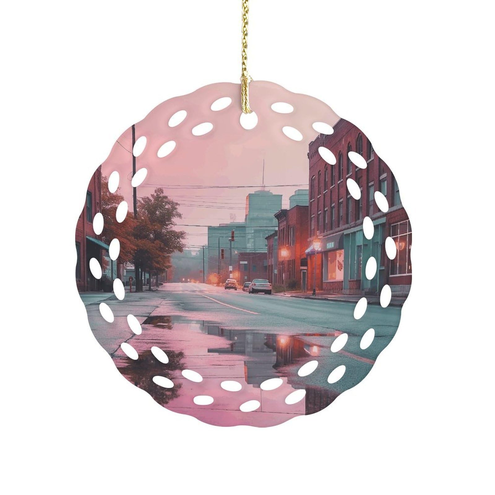 Wsoihfec Women's Style Romantic Scene Hanging Ornament 3 Inch Round,1-Pack,Xmas Decor -Two-Sided Printed,Friend Ornament Gifts For Friends Coworker Sisters