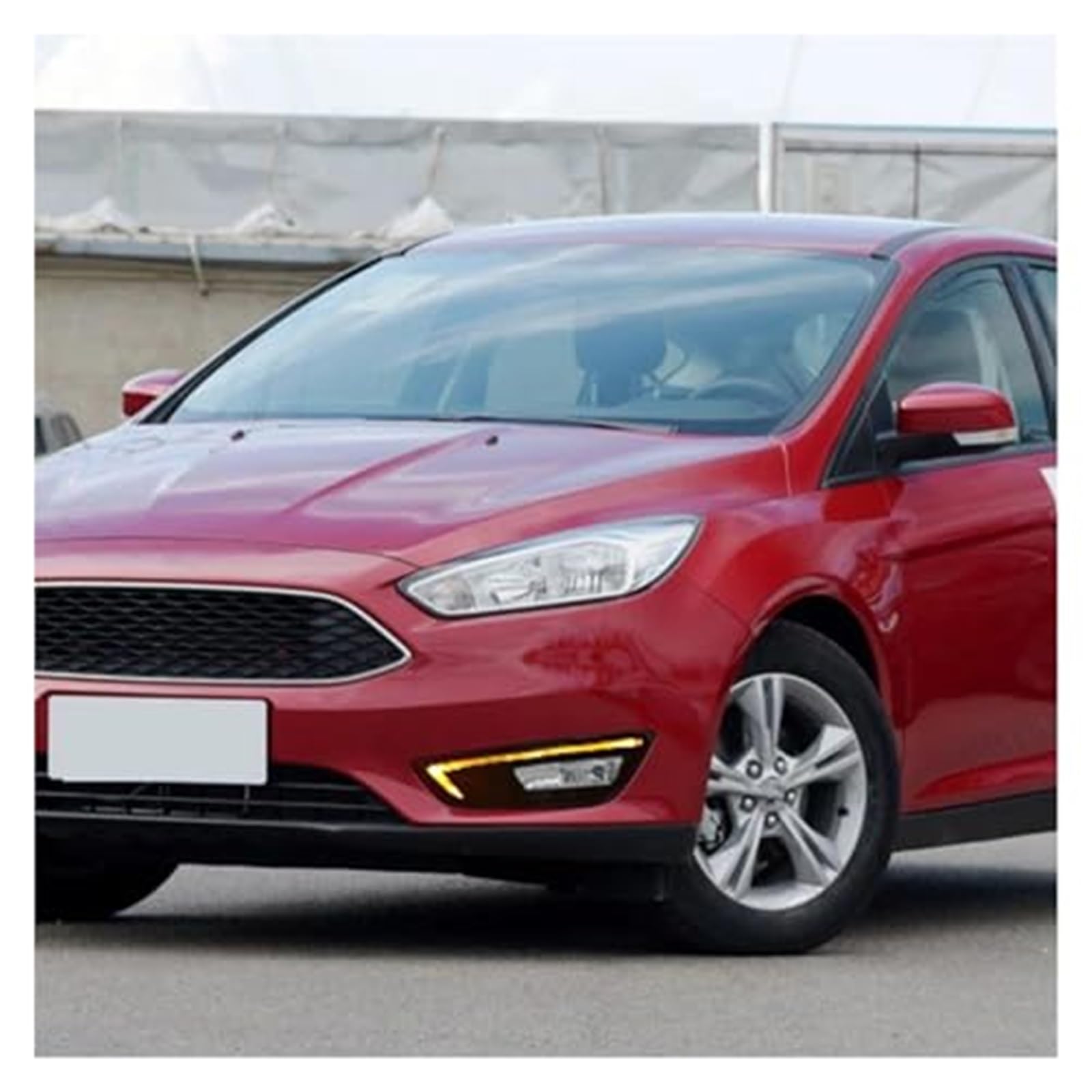 Kierunkowskaz samochodowy 2 szt. LED DRL żółty kierunkowskaz światła do jazdy dziennej osłona lampy przeciwmgielnej, dla Focus, 2015 2016 2017 2018 Światło kierunkowskazu samochodowego