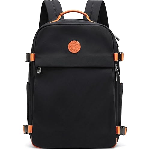 Women's Backpack - Multifunctional Daypack for College, Work & Travel, Large Capacity School Backpack, (Dark Black 11.22"*16.54"*5.71")