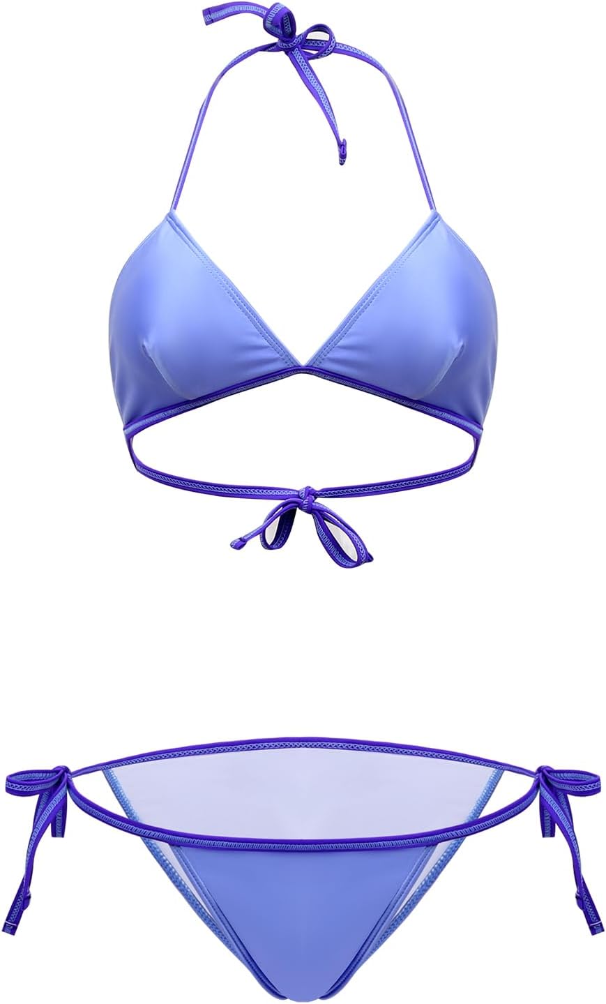 [AMORESY] マイア シリーズ ヨーロッパとアメリカのホルターネック ビキニ セクシーなスプリット ストラッ...