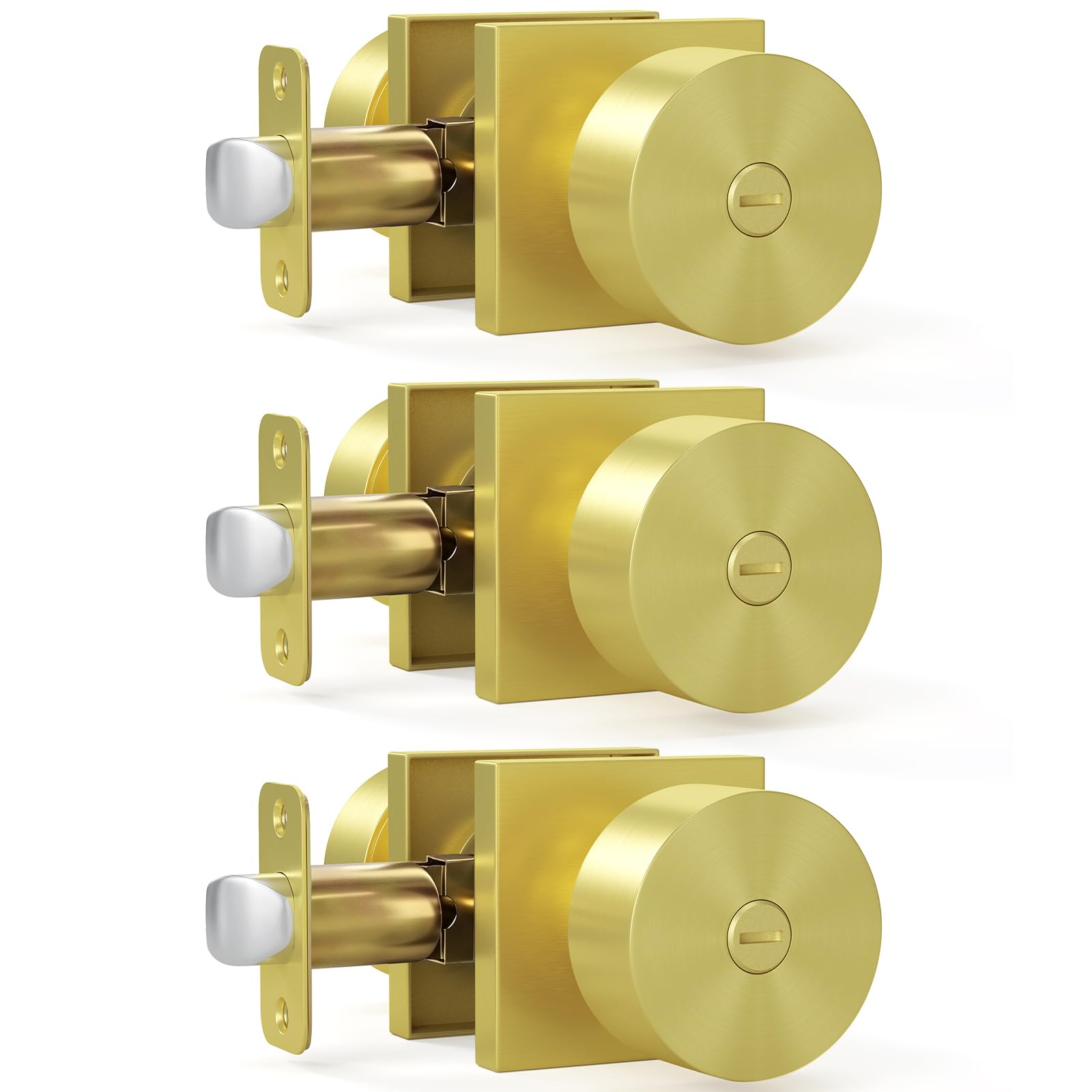 HOSOM Matte Black Door Knobs with Lock & Key -30