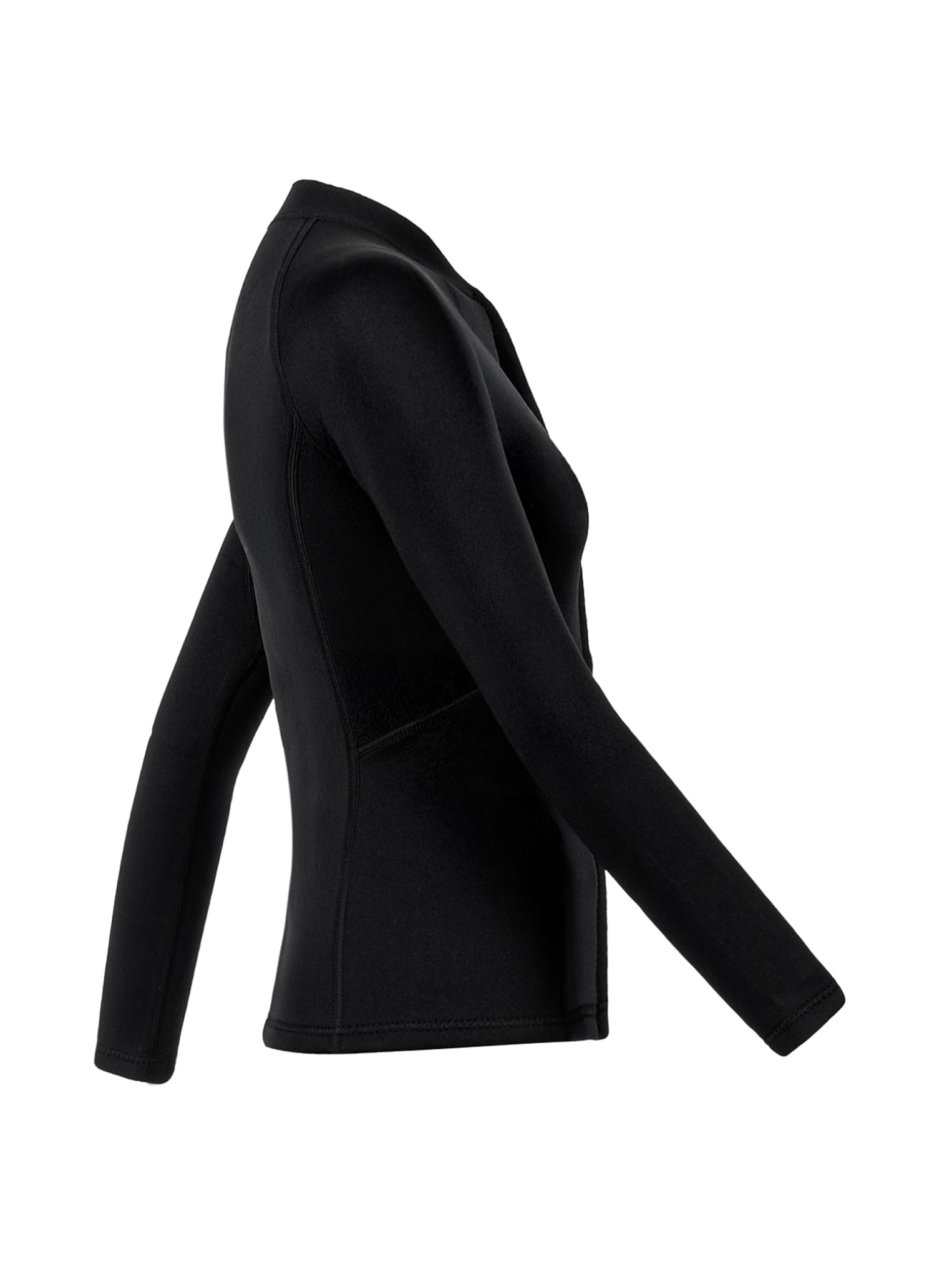 Oyolan Giacca in neoprene da 3 mm da donna, in tessuto felpato, a maniche lunghe, con cerniera, top da snorkeling, nuoto, per snorkeling, snorkeling, in neoprene