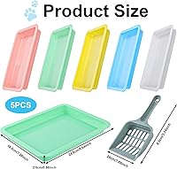 Vista 2 de 5 cajas de arena para gatitos, 9.65 x 7.28 x 0.98 pulgadas, caja de arena pequeña para gatos con espátula de arena poco profunda, bandeja de basura