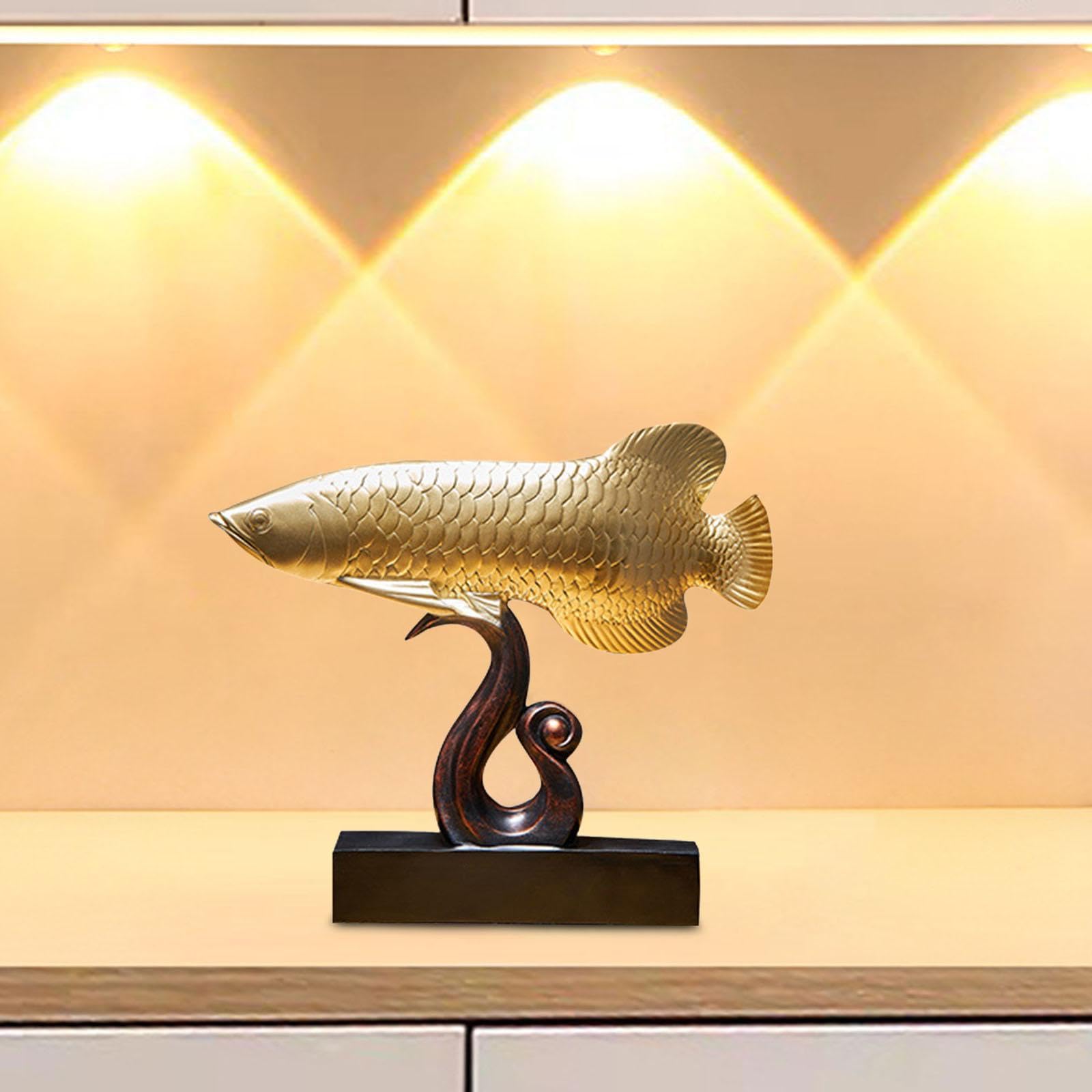 Amazon.co.jp: Cuticate 黄金の魚像繁栄卓上飾り玄関棚