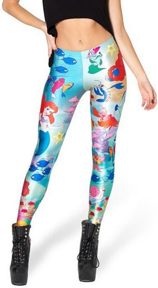 Modern Under The Sea Mermaid Print Legging Women Gym Free Size BL493