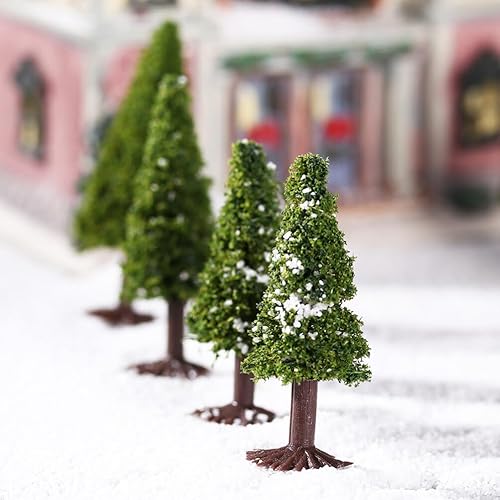 Miniatura 5 de MAGICLULU 15 piezas de árboles de sisal de pino en miniatura, árboles de Navidad de color verde oscuro, árboles de mesa para fiestas de vacaciones,