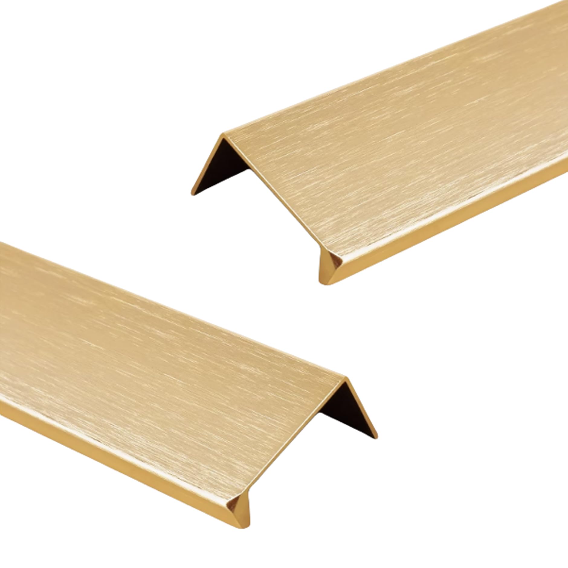 Jialuo0318 Brushed Gold Invisible Handles Aluminium Alloy Furniture Pull Concealed Pull Kitchen Cupboard Handles Finger Edge Pull Door Knob Cabinet Drawer Handle 2 Piece (,Length 600Mm)