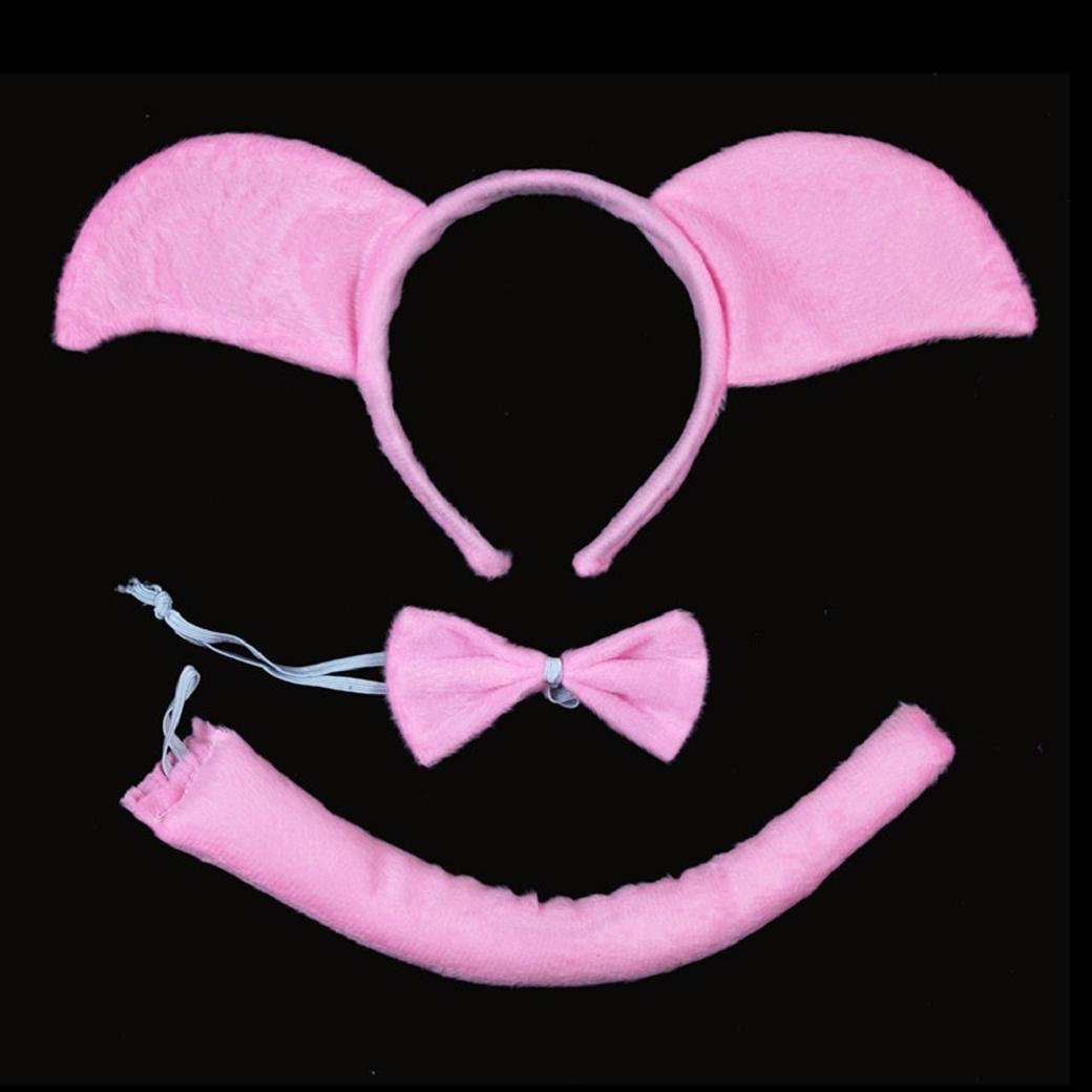SKHAOVS Dierenkostuum voor kinderen, koeien-cosplay-set, carnavalskostuum voor kinderen, dieren, dierenoren, hoofdband vlinderdas staart tutu, Halloween-kostuum, carnavalskostuum, accessoires