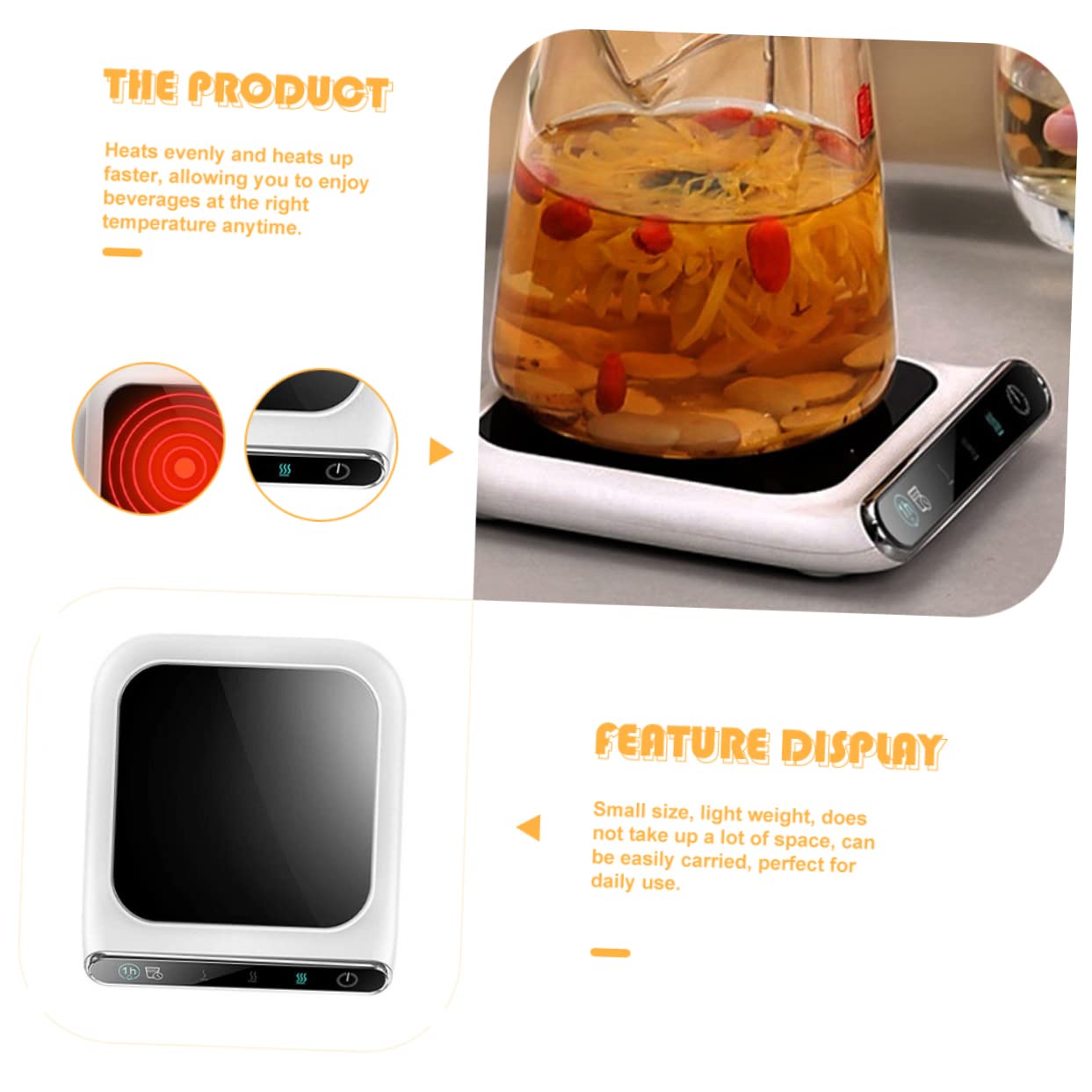 Cabilock Heated Coaster Mug Warmer Heater USB Auto Off Perfect for Home Office Dorm