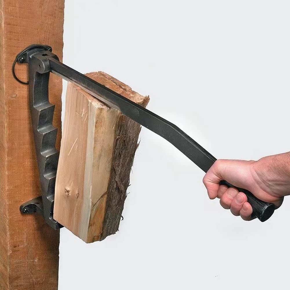 TISTIK Firewood Splitter Wall Mount, Cracker Firewood Kindling Splitter, Cast Iron Power Log Splitter Wood Splitter Fire Cracker kindling Maker, Firewood Splitter