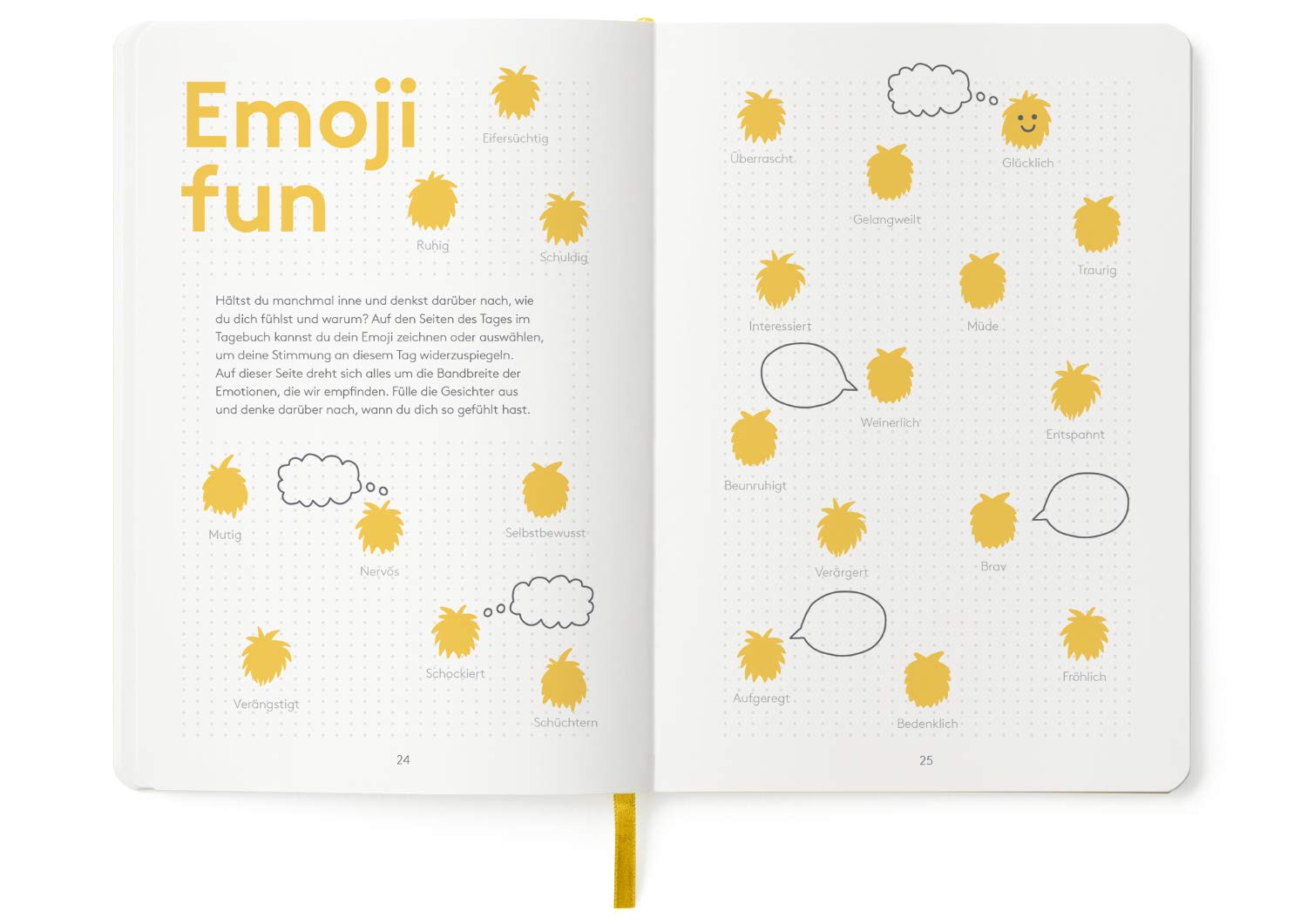 HappySelf – Das preisgekrönte Tagesjournal im Alter von 6-12 Jahren zur Förderung des Glücks, zur Entwicklung positiver Gewohnheiten [Deutschsprachige Ausgabe] für Kinder (Gelb)