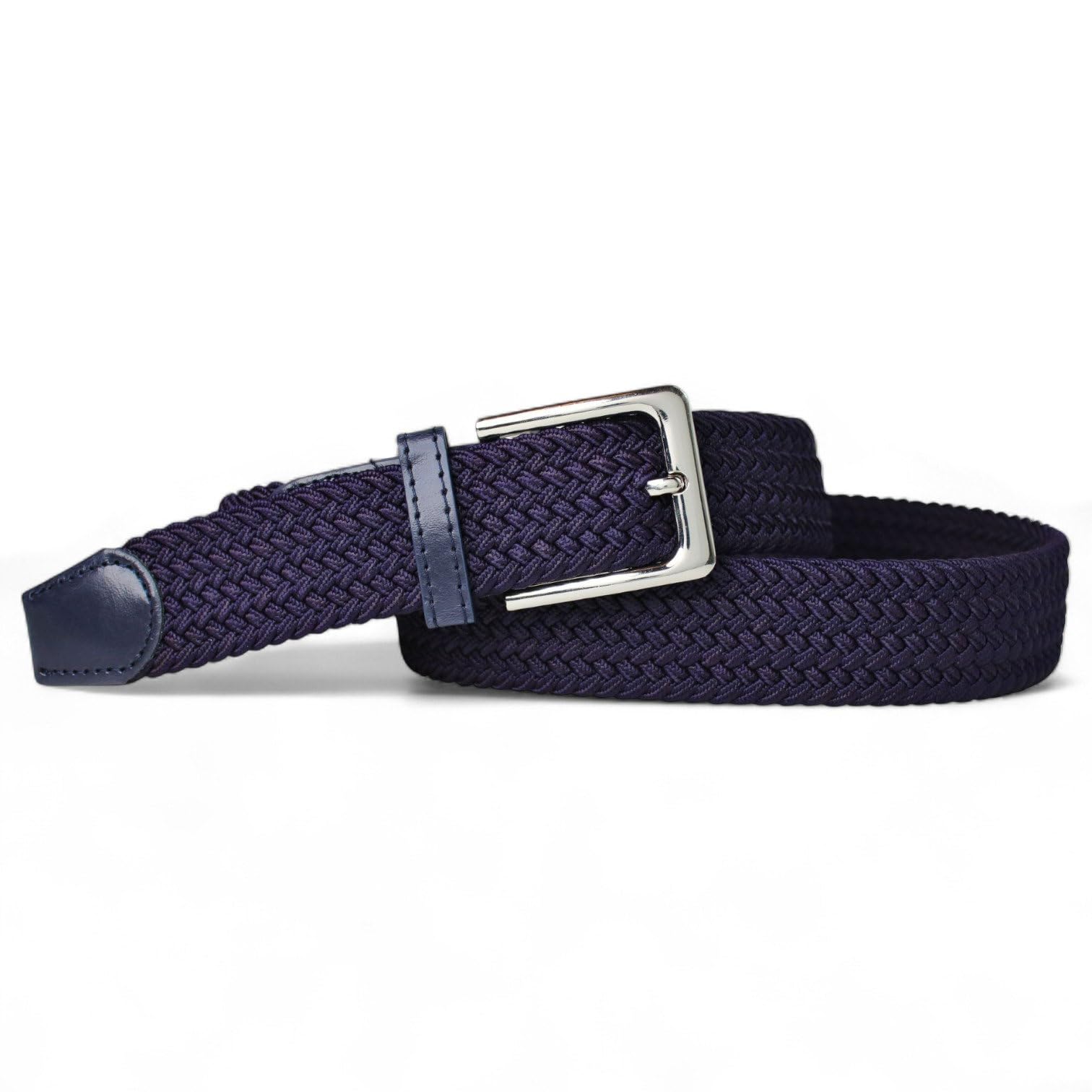 FRONHOFER Stretchgürtel 3,5 cm elastisch, stufenlos, Übergröße | Bundweite 90-135 cm, Gewebe mit Kunstleder an Schnalle und Spitze, silberne Schließe, dehnbar