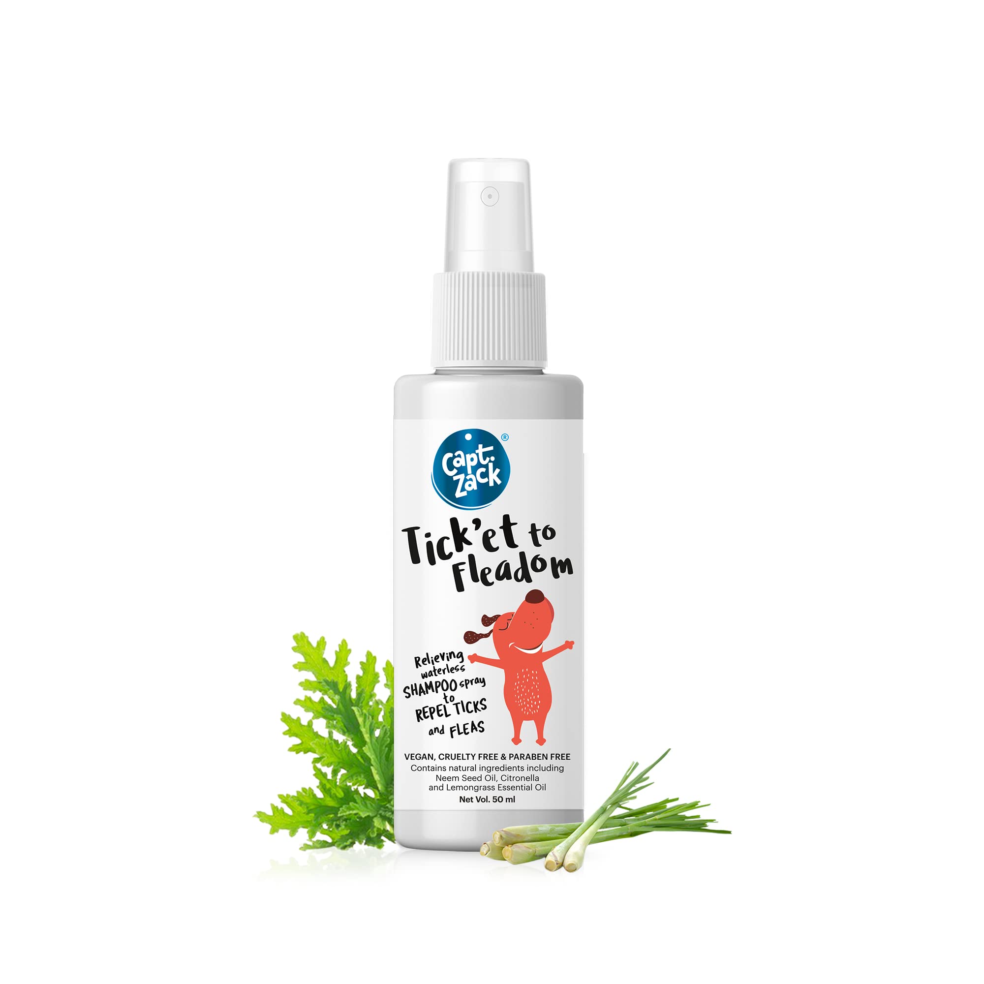 Captain Zack Dog Spray Shampoo For All Breeds | Ticket To Fleadom 50Ml Dry Waterless Shampoo | Repels Tick, Flea, Larvae & Lice, Easy To Use & Suitable For All Coat Types | Natural Actives. (B083WTNWF1) Amazon Price History, Amazon Price Tracker