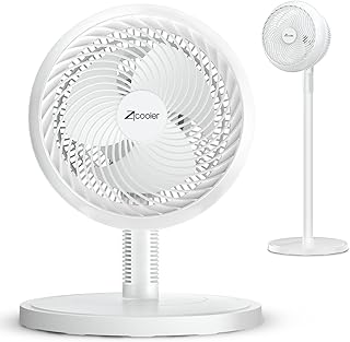 Pedestal Fan for Bedroom, 28dB Ultra Quiet Standing Fan for Home Bedroom, 80°+60° Oscillating Floor Fans with 3 Speeds, Portable Stand Fan Desk Fan 2-in-1 Air Circulator Fan