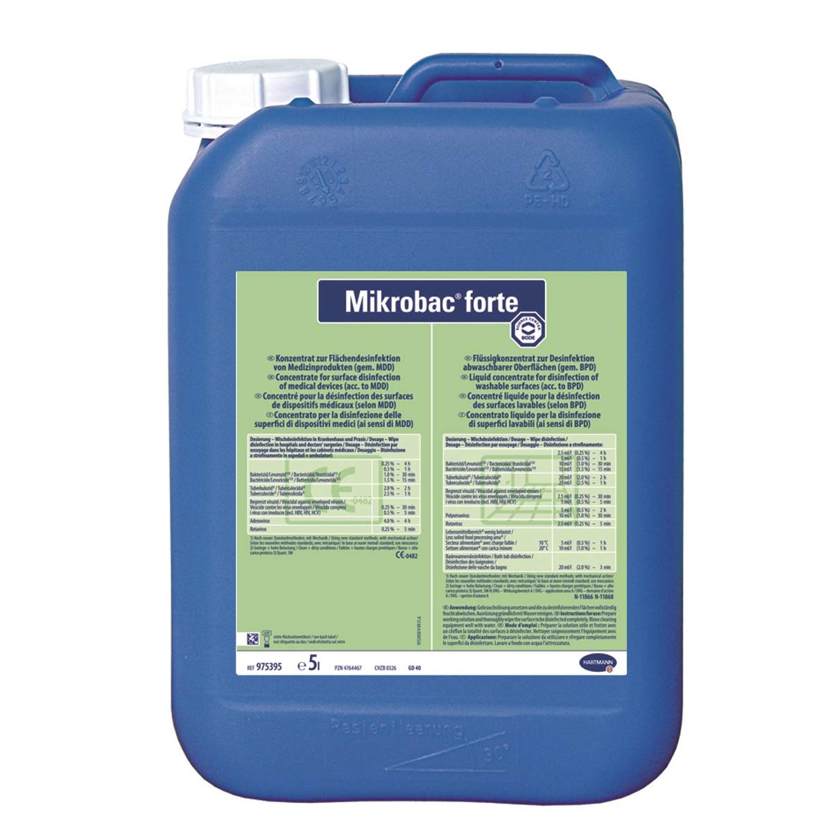 ButterFoxHartmann Mikrobac® forte aldehydfreier Flächen-Desinfektionsreiniger 5 Liter