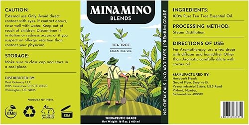 Miniatura 8 de 16 fl oz Aceite esencial de árbol de té (100% puro y natural) botella de aluminio grande para aromaterapia, difusor, vela y fabricación de jabón
