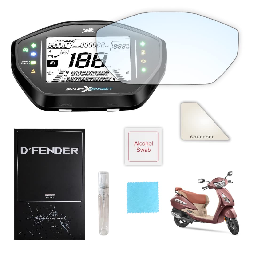 D'FENDER Pro P.P.F. Protector Compatible for T VS Jupiter ZX Motorcycle Speedometer Display Screen Console Guard with 18 Months Warranty*