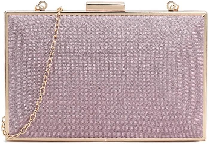 Girly HandBags Womens Glitter Hard Case Clutch Bag