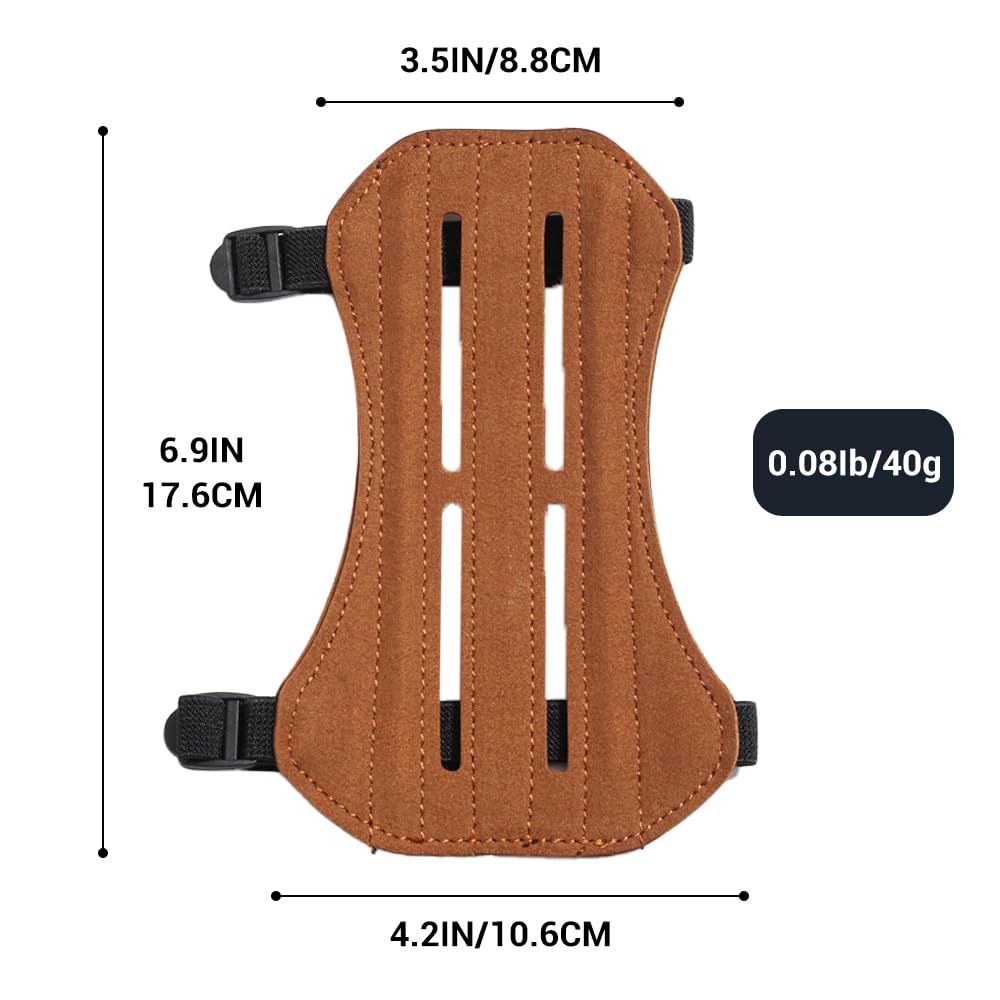 Parabraccio In Pelle Per Tiro Con Arco - Protezione Avambraccio Regolabile - Foto 11