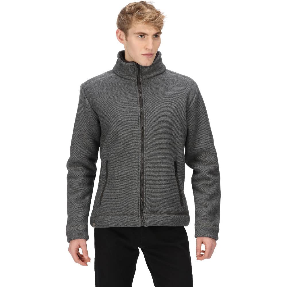 Regatta Mens Garrian II Full Zip Sherpa Lined Fleece Jacket - Ash - XXL