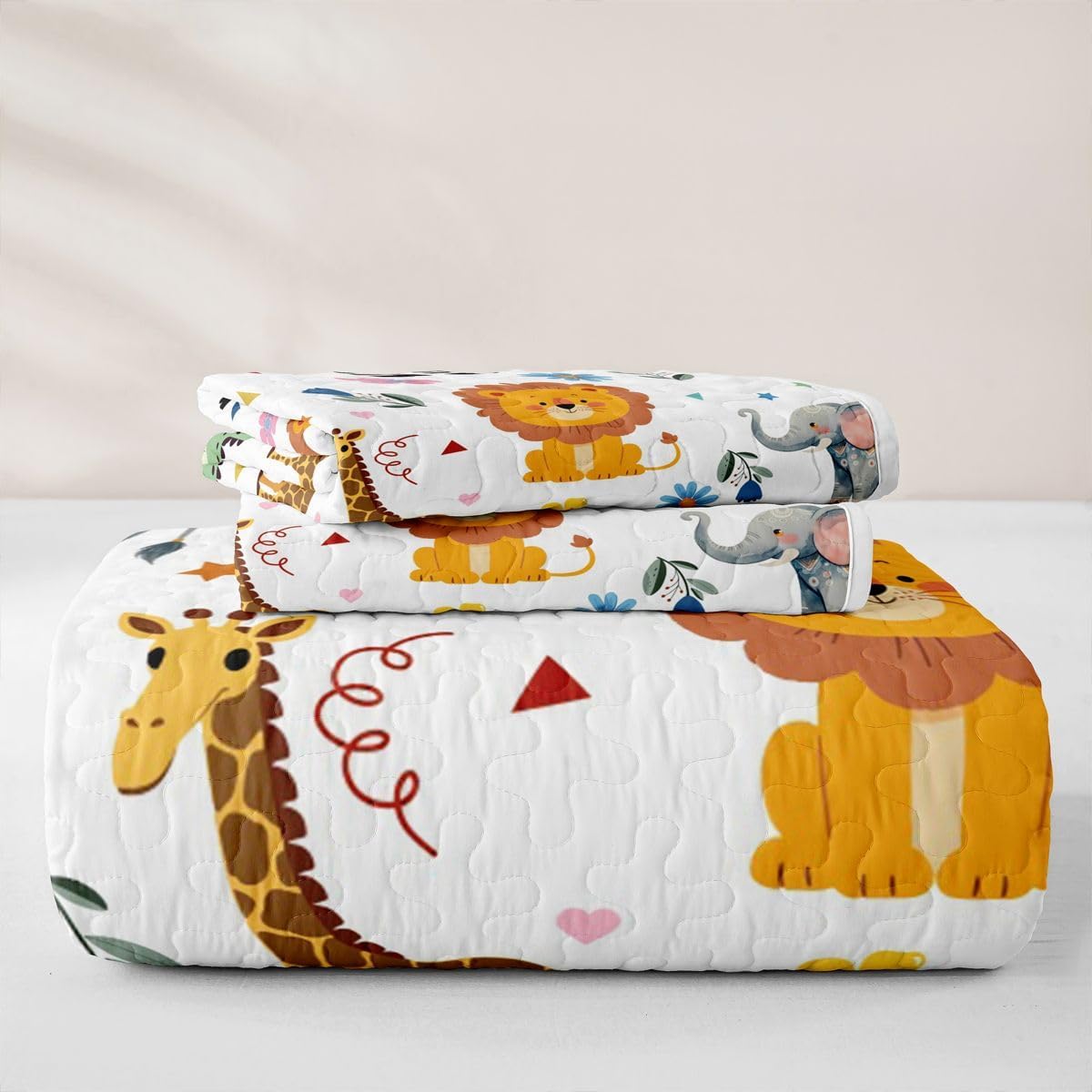 Erosebridal Wild Animals Kids Quilt Set Twin