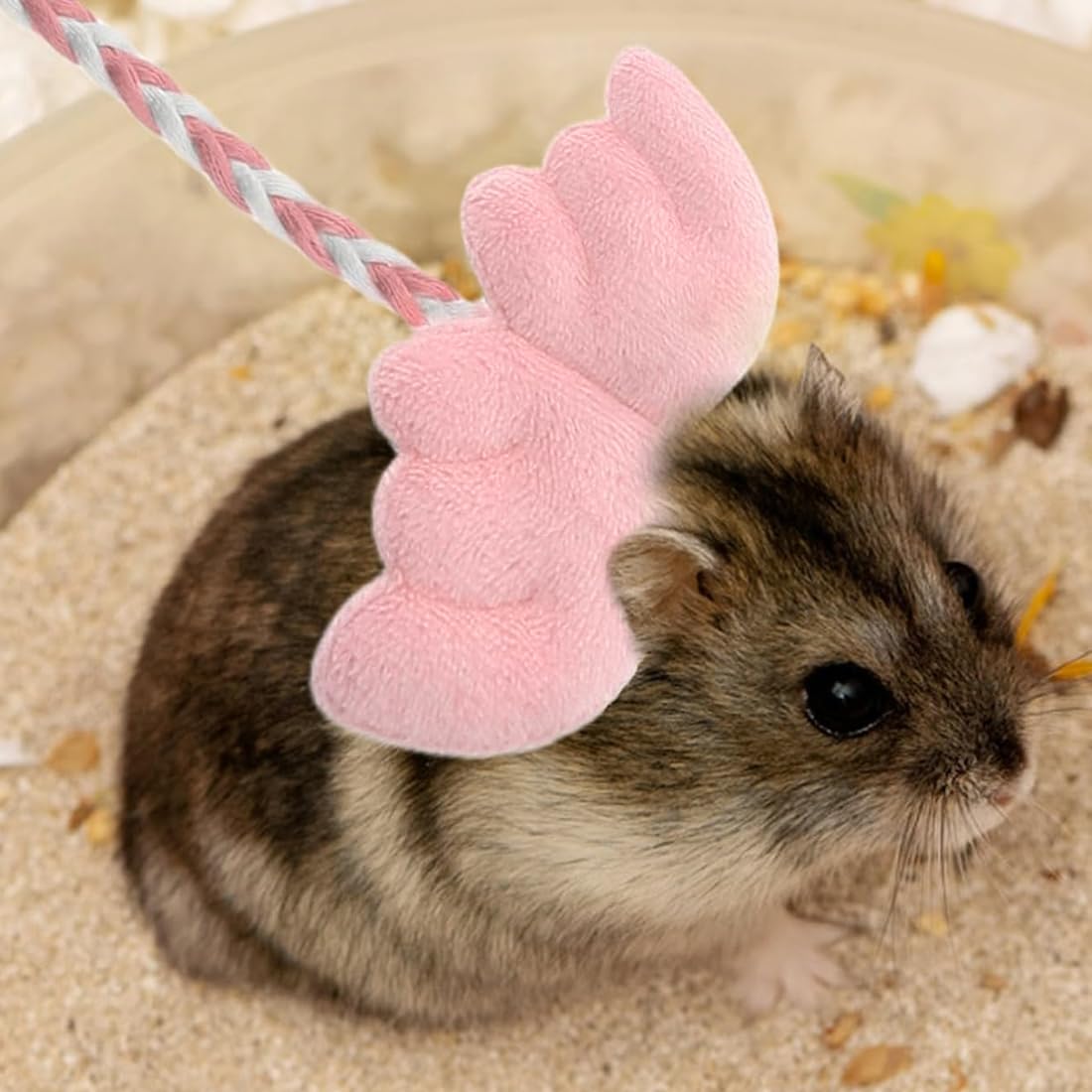Laisse Pour Petits Animaux, Harnais Lapin Nain, Harnais Lapin, Rats Et Hamster, Chaton, Réglable Pour L'Extérieur, Entraînement à La Marche (Rose)