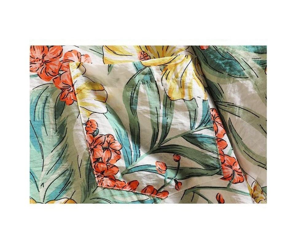 Funky Camisa Hawaiana, Camisa Hawaiana Para Hombre Y Pantalones Cortos De Playa Hawaianos Conjunto De Flores De Plantas Blancas Trajes De Hawaii Camisa De Playa De Manga Corta Casual Y Pantalones Co