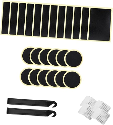 Kisangel 42 piezas de reparación de neumáticos Traje de motocicleta Mini bicicleta Herramientas de reparación de pinchazos de neumáticos Parche de