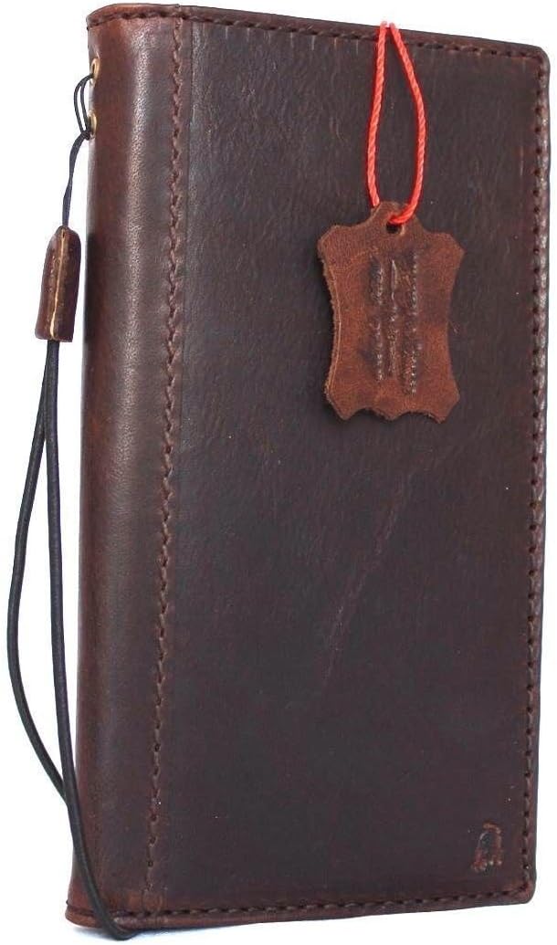 80% Off Discount Genuine Real Leather Case for Samsung Galaxy Note 8 Book Wallet Cover Handmade Retro Luxury Cards Slots Dark Brown Daviscase