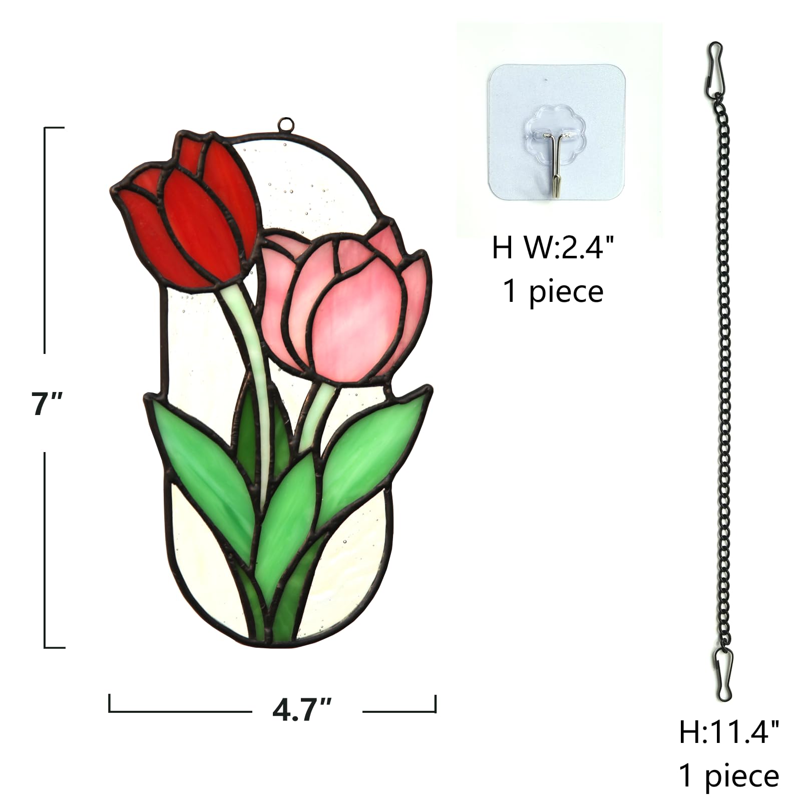 Safran Buntglas Fenster Hängedeko Tulpe Buntglas Deko Garten Lichtfänger