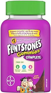 FLINTSTONES Complete Kids Multivitamin Gummies - Multivitamins for Kids, Kids Multivitamin Gummy Helps Maintain Good Health, Free of Artificial Sweeteners, Free of Aspartame, Free of Synthetic FD&C Dyes, 60 Gummies