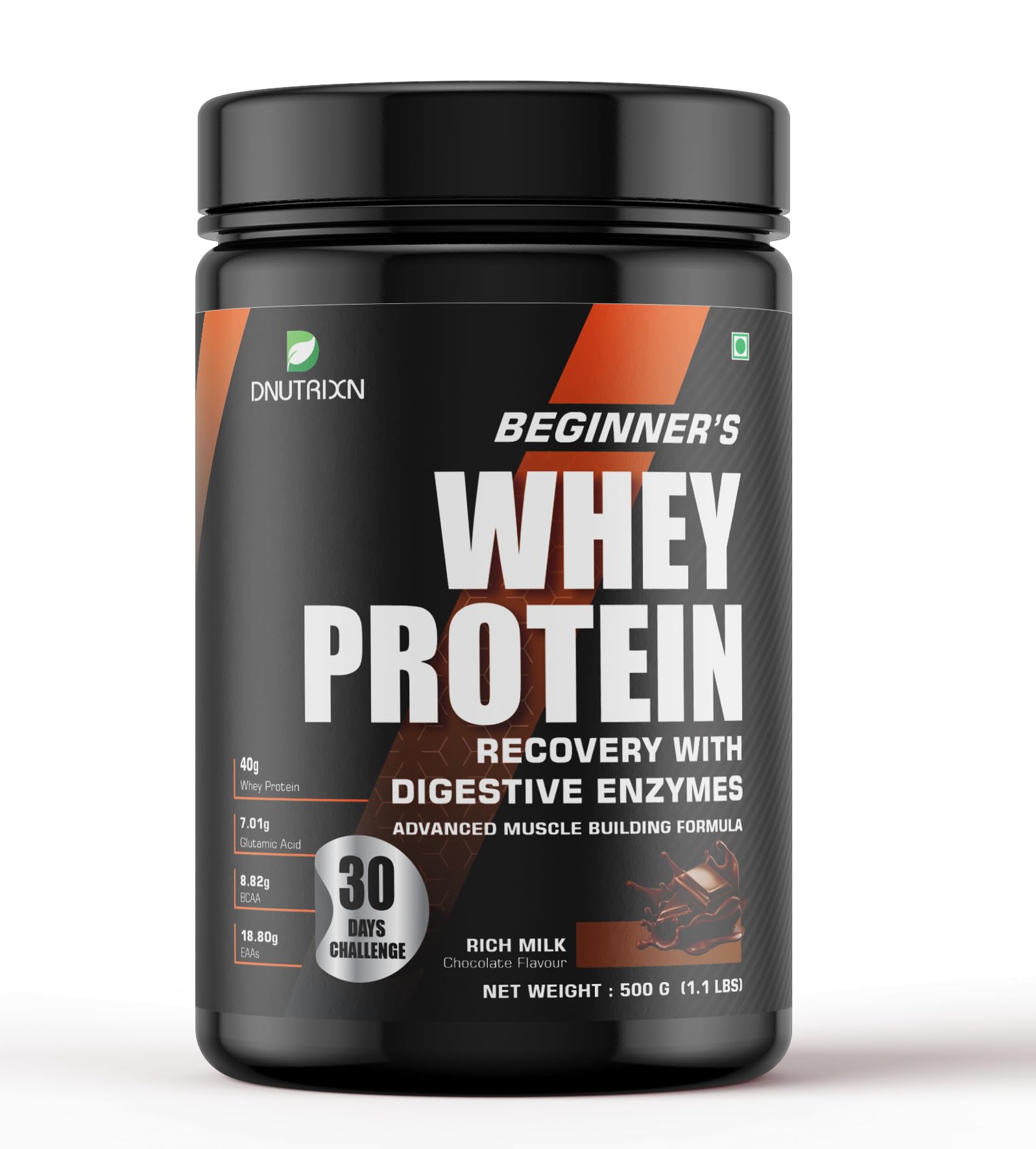 DNUTRIXN Beginners Whey Protein 40, High Protein, Chocolate Flavour (Chocolate, 500GM) (B0D9MCV9ZX) Amazon Price History, Amazon Price Tracker